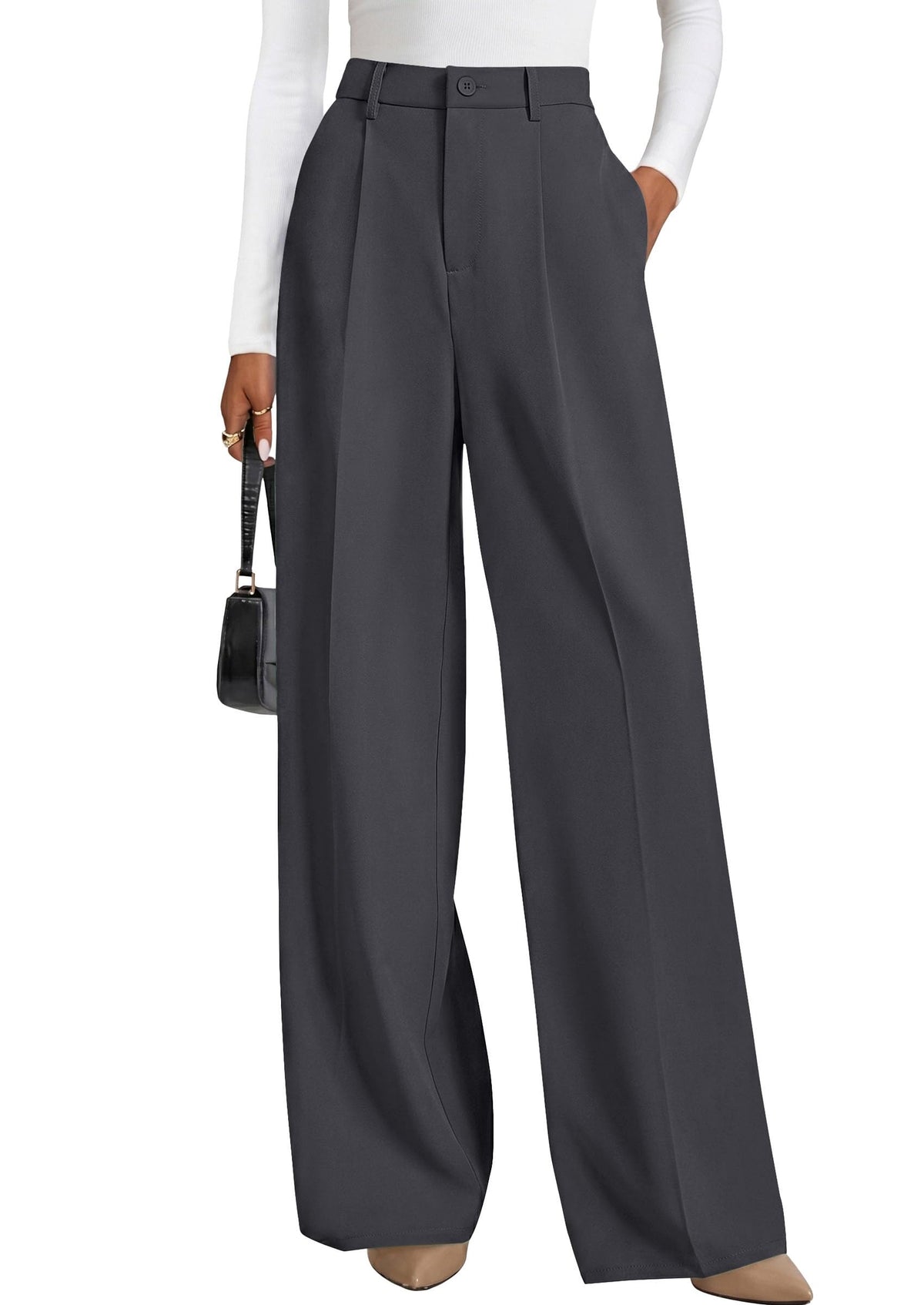 PRETTYGARDEN Women's Flowy Wide Leg Dress Pants
