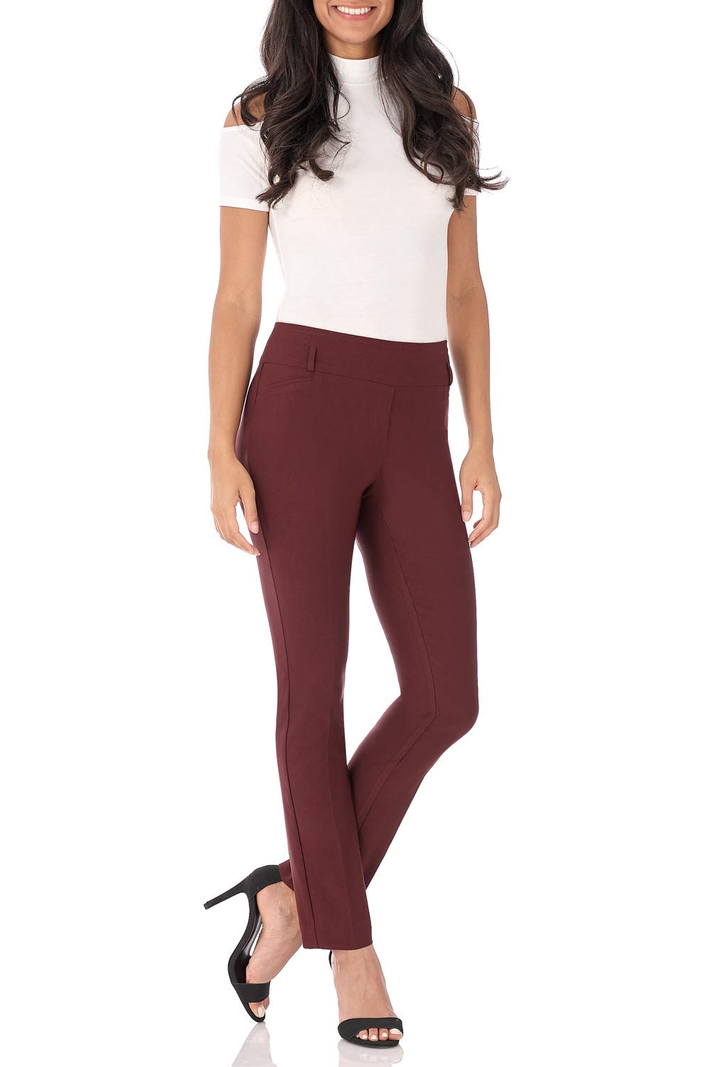 Rekucci Women's Ease into Comfort Stretch Office Casual Slim Pant