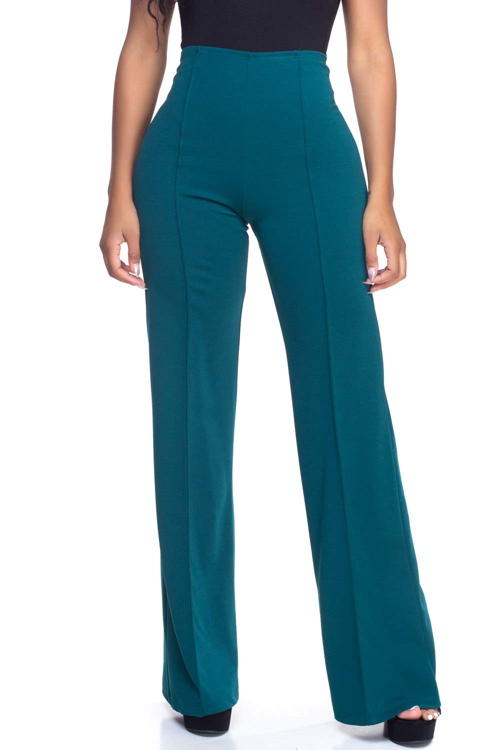 Cemi Ceri Women’s High Waist Wide Leg Dress Pants – Flared Business Slacks for Office, Work & Casual Wear, Stretch Comfort