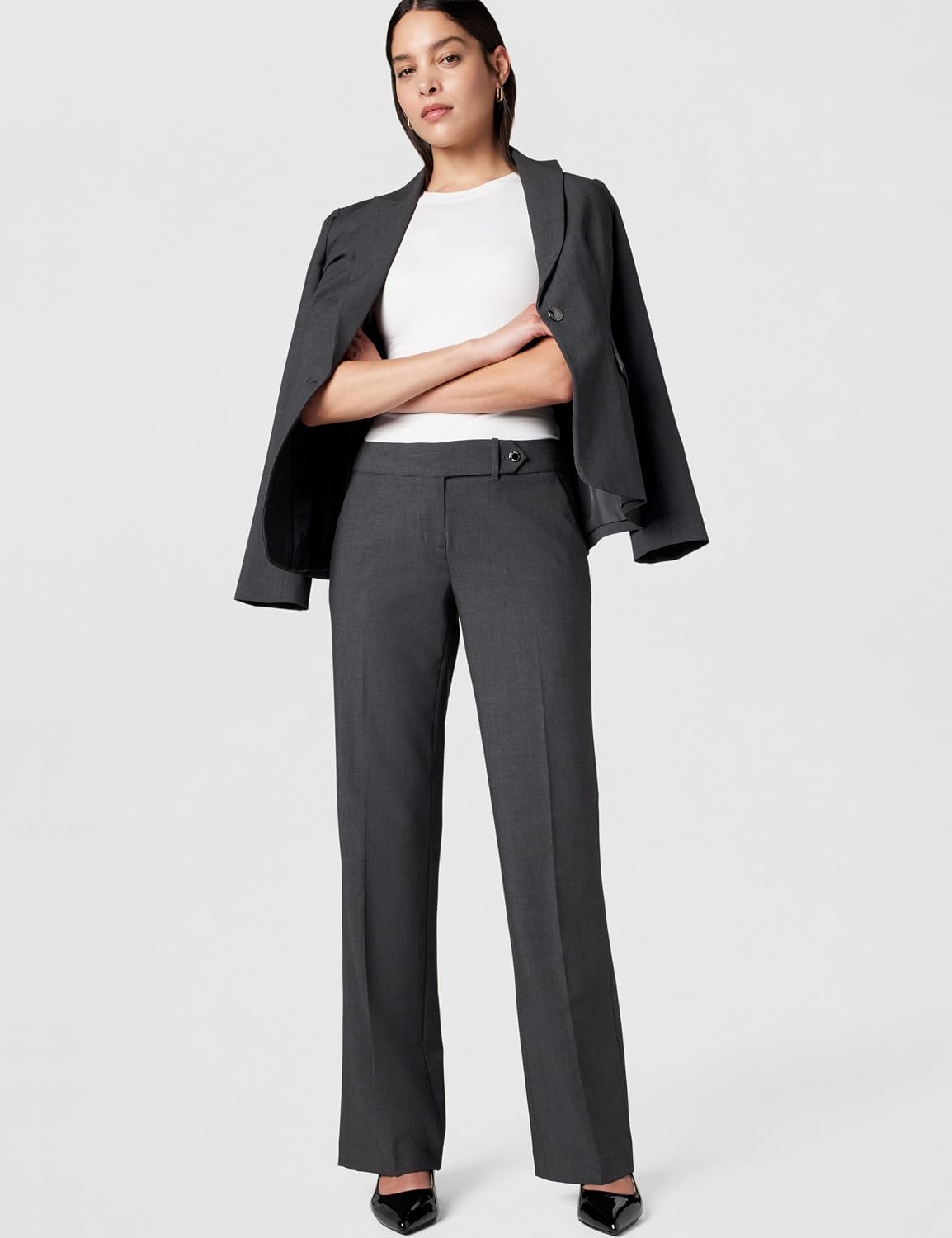 Calvin Klein Women's Classic Fit Straight Leg Lux Suit Pants