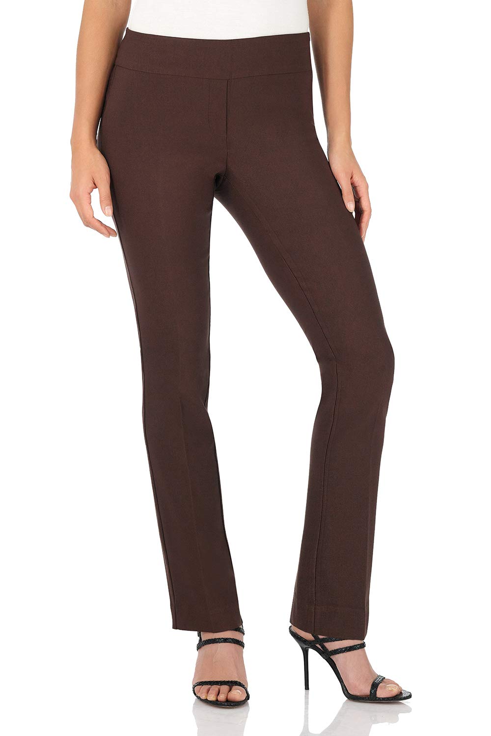 Rekucci Women's Ease Into Comfort Stretchy Straight Leg Office Pant with Tummy Control