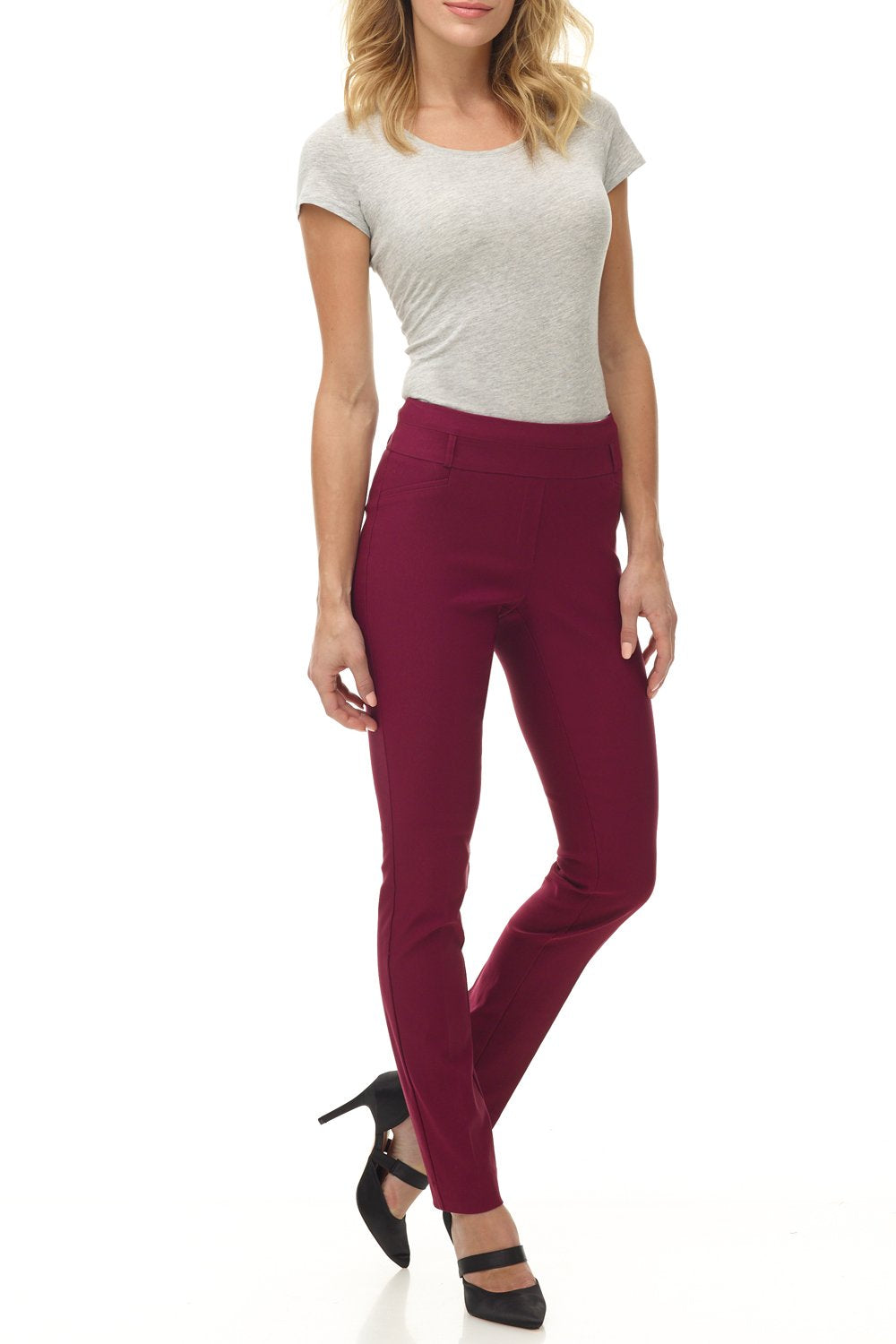 Rekucci Women's Ease into Comfort Stretch Office Casual Slim Pant