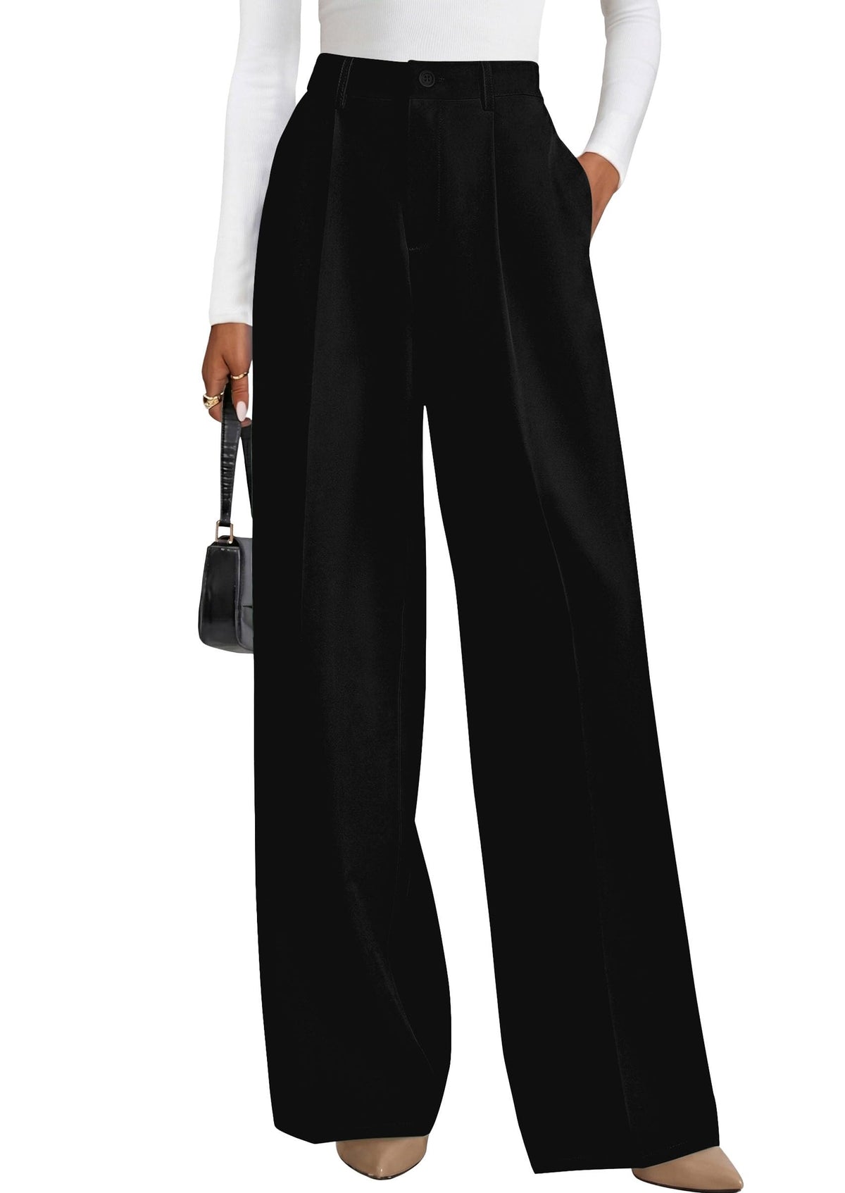 PRETTYGARDEN Women's Flowy Wide Leg Dress Pants
