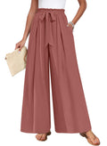 TAOHUADAO Womens Wide Leg Pants with Pockets High Waisted Plus Size Palazzo Pants Casual Flowy Trousers
