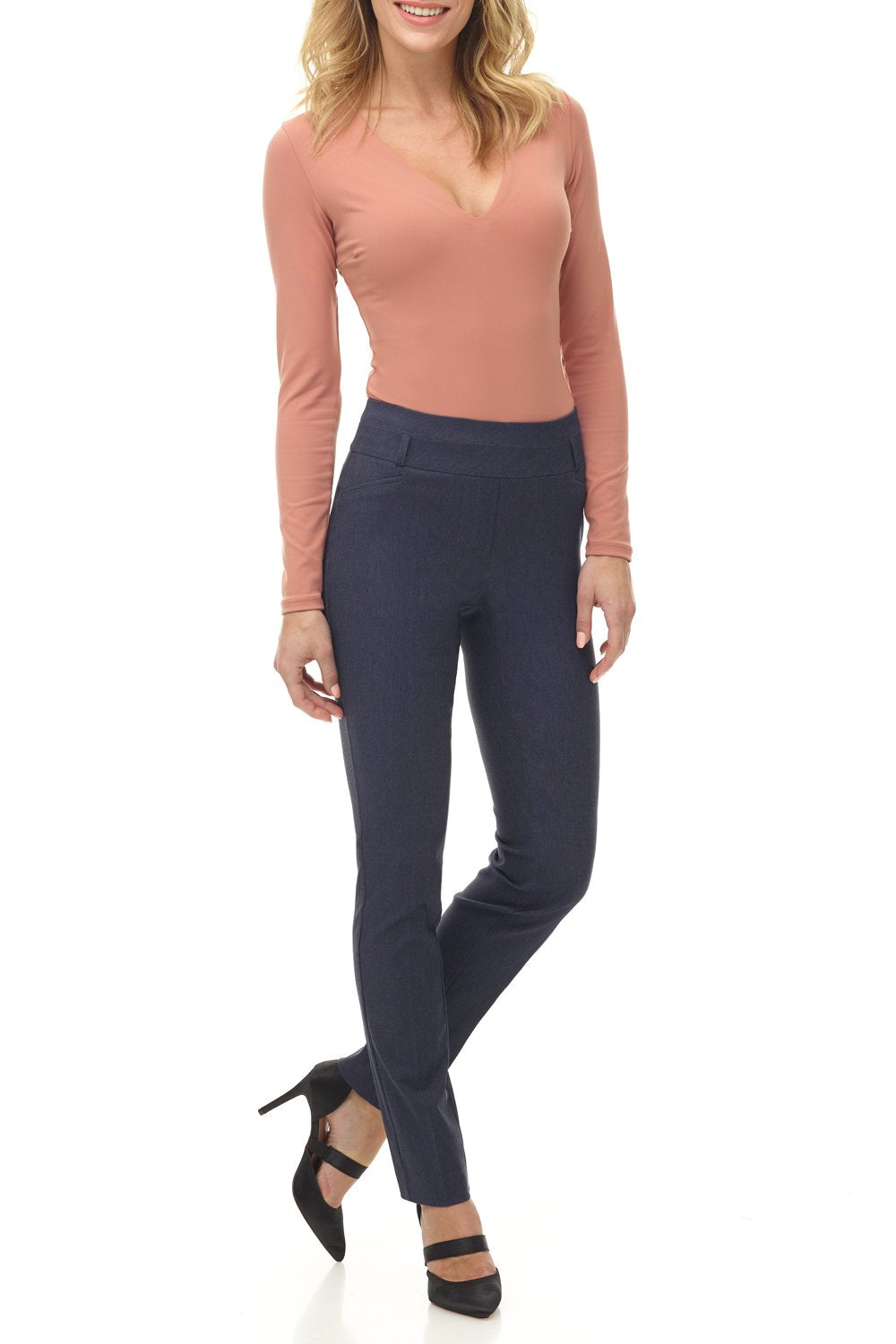Rekucci Women's Ease into Comfort Stretch Office Casual Slim Pant