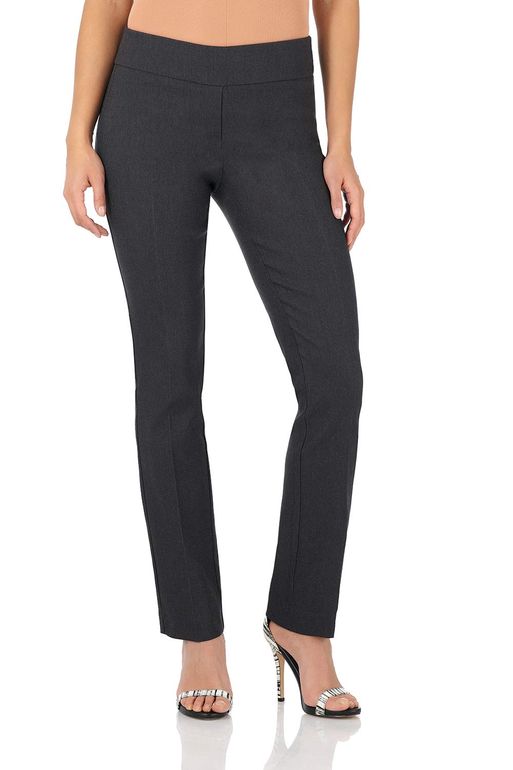 Rekucci Women's Ease Into Comfort Stretchy Straight Leg Office Pant with Tummy Control