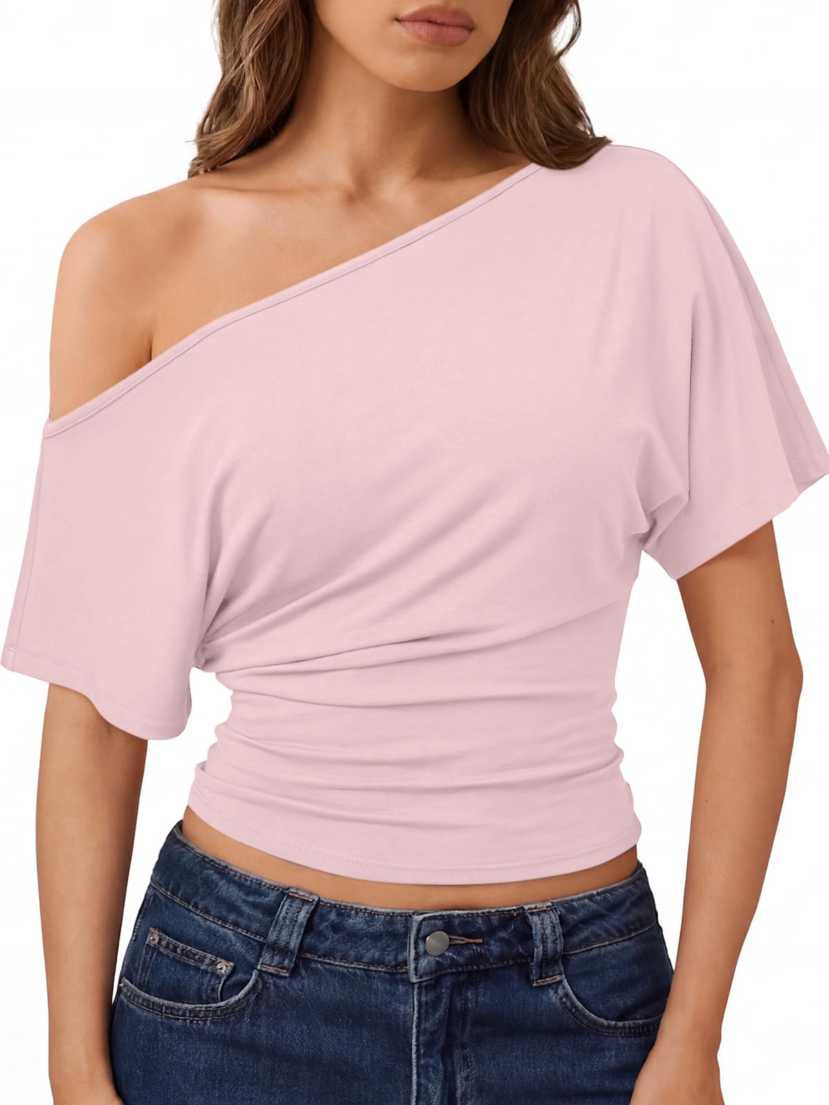 Trendy Queen Womens Off the Shoulder Tops 2026 Summer Going Out Crop Shirts