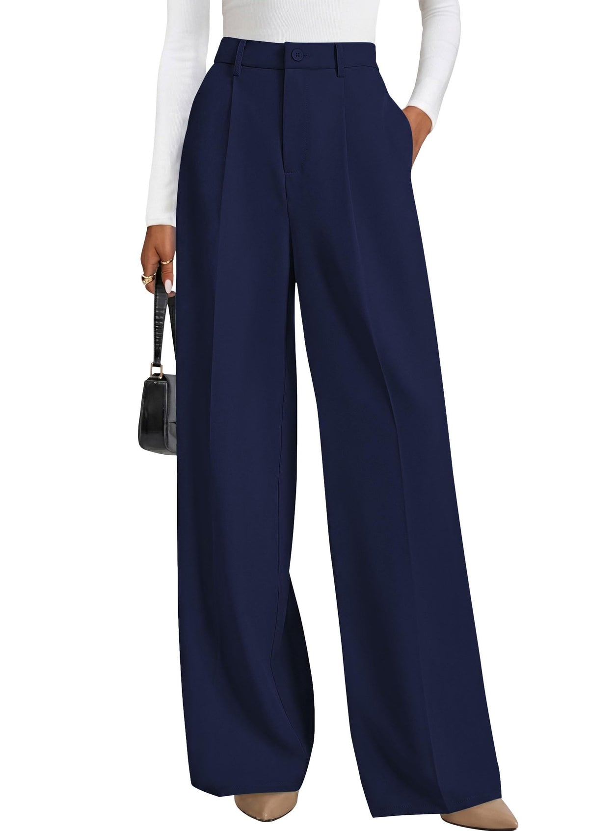 PRETTYGARDEN Women's Flowy Wide Leg Dress Pants