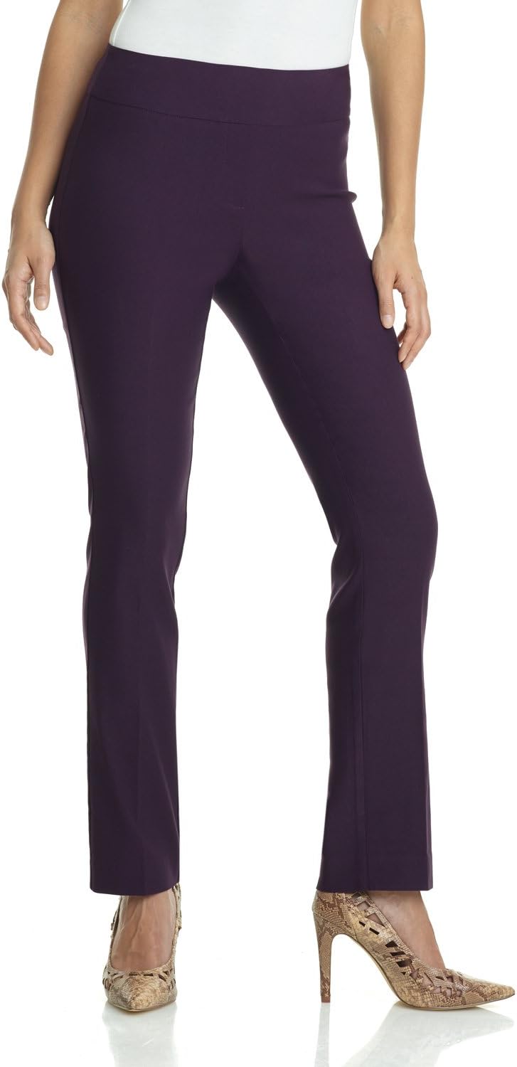 Rekucci Women's Ease Into Comfort Stretchy Straight Leg Office Pant with Tummy Control