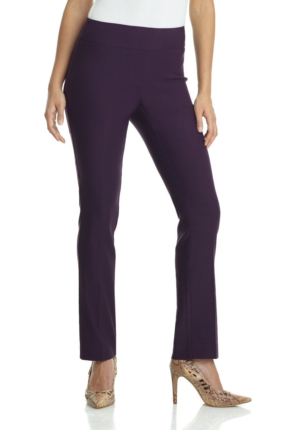 Rekucci Women's Ease Into Comfort Stretchy Straight Leg Office Pant with Tummy Control