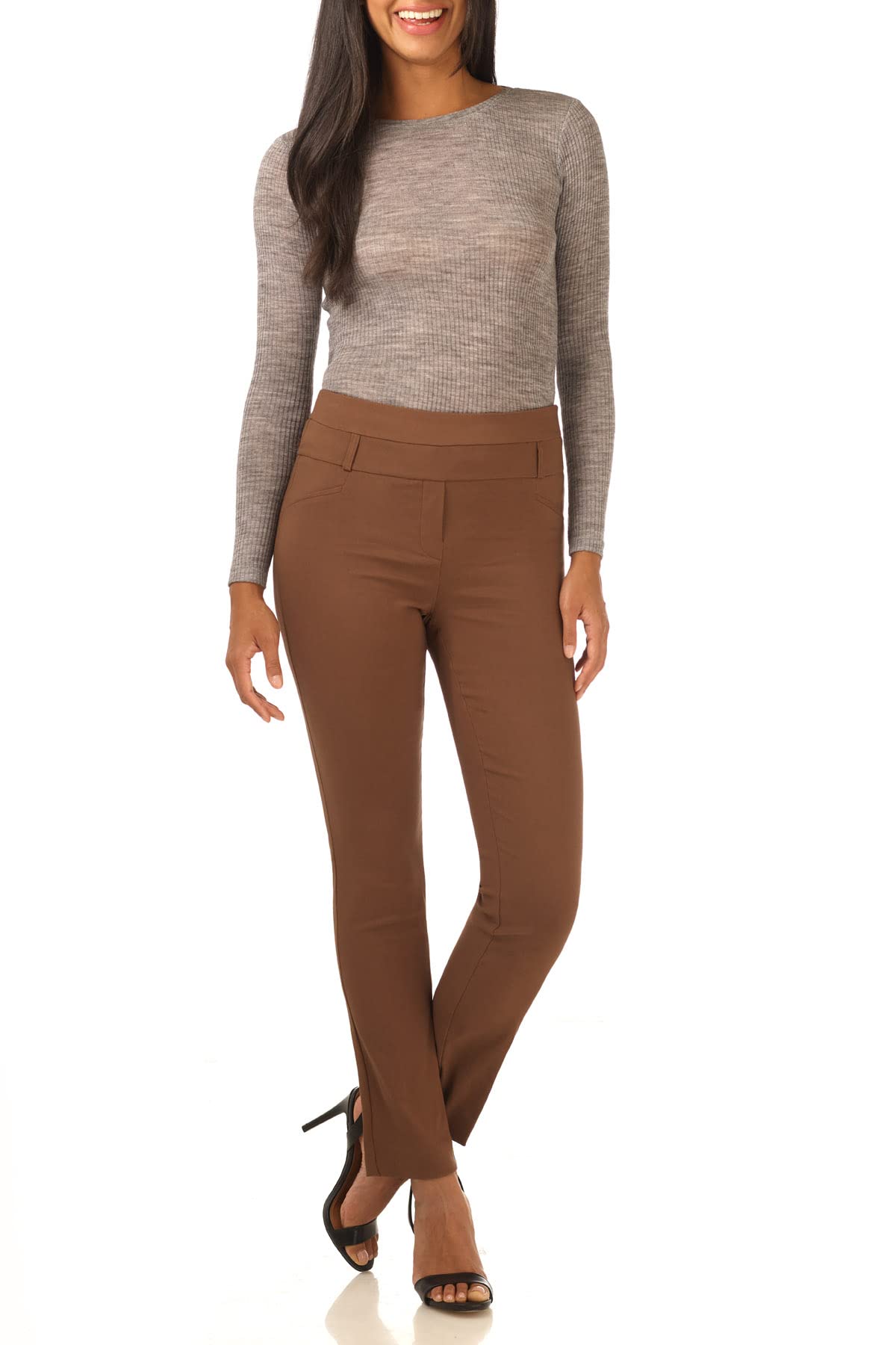 Rekucci Women's Ease into Comfort Stretch Office Casual Slim Pant