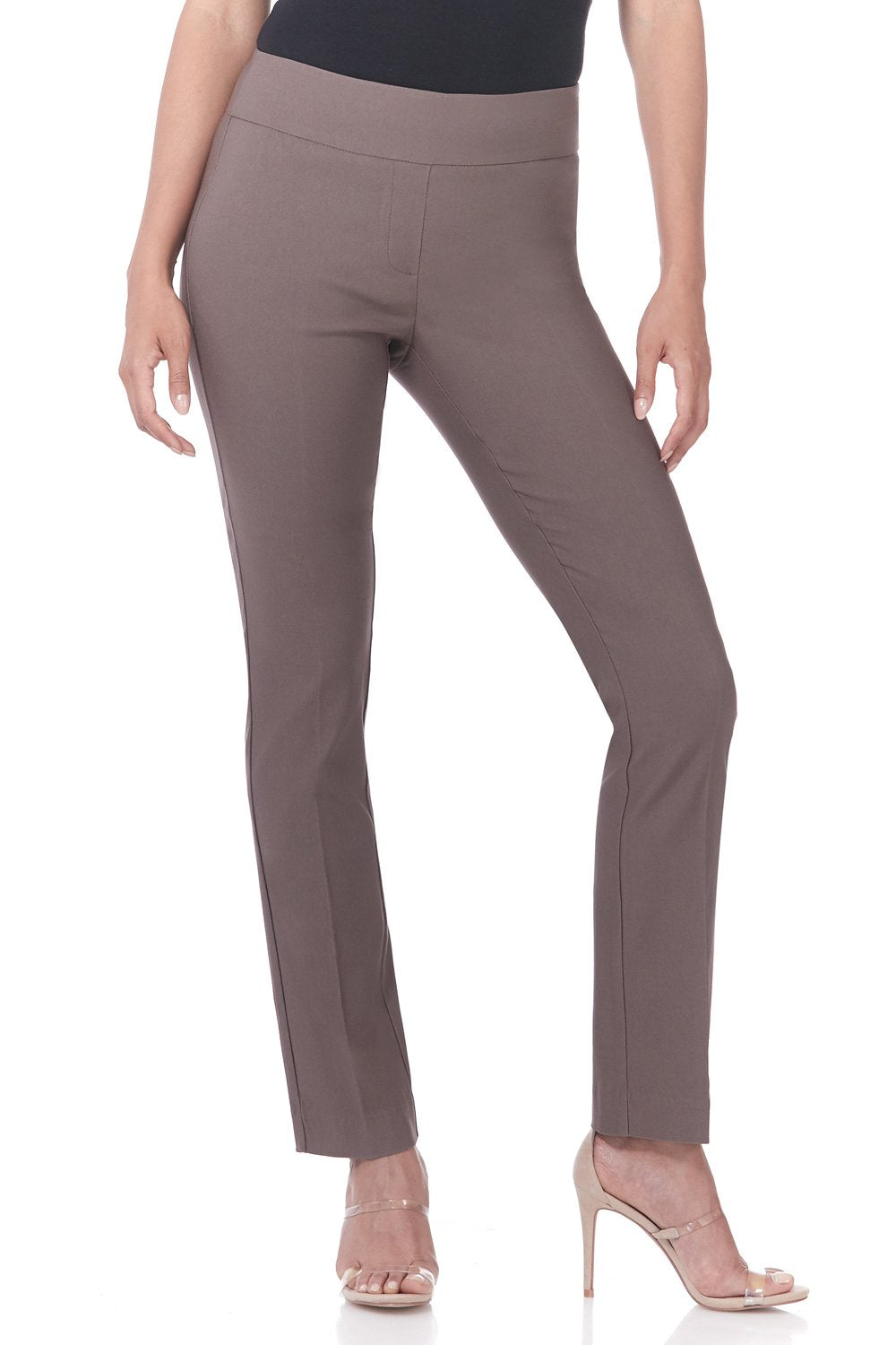 Rekucci Women's Ease Into Comfort Stretchy Straight Leg Office Pant with Tummy Control