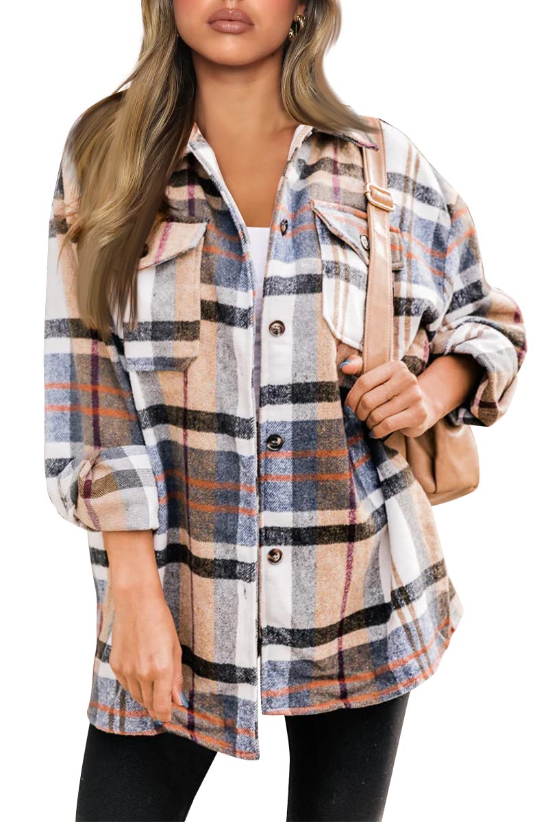 AUTOMET Shackets for Women Plaid Flannel Shirts