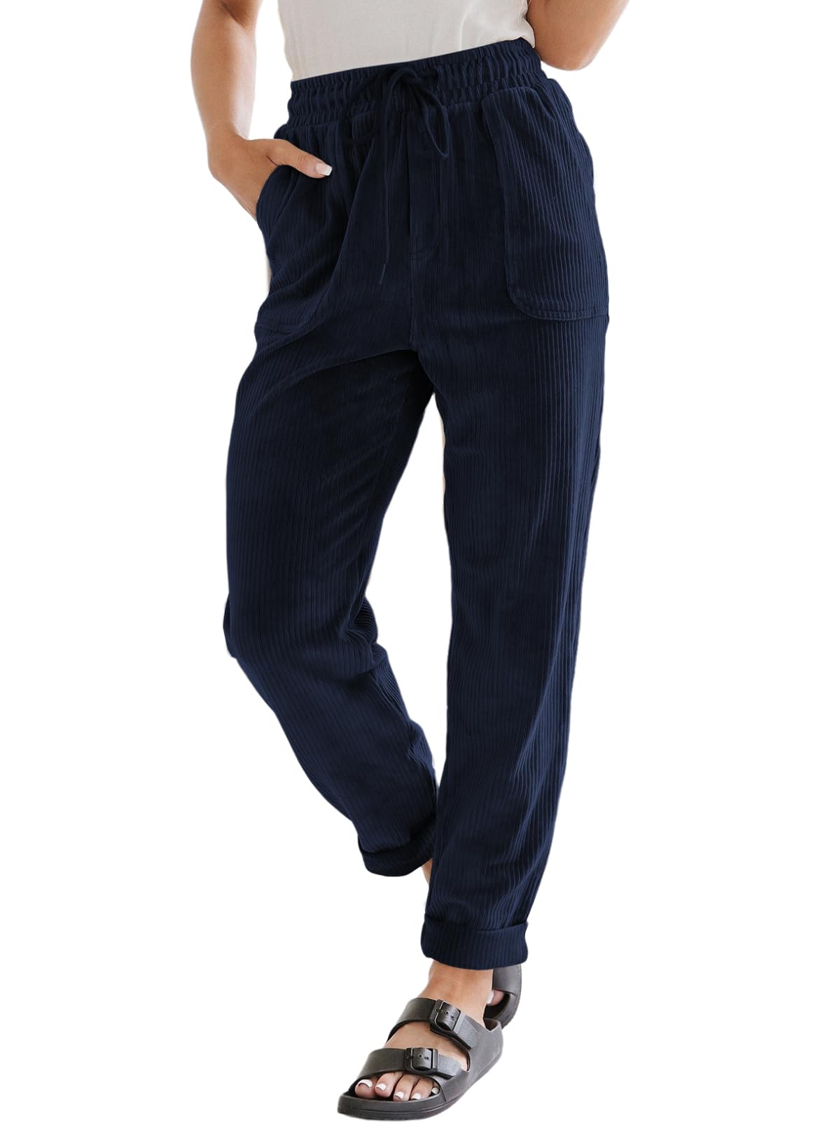 EVALESS Womens Corduroy Pants Straight Leg Fall Teacher Pants