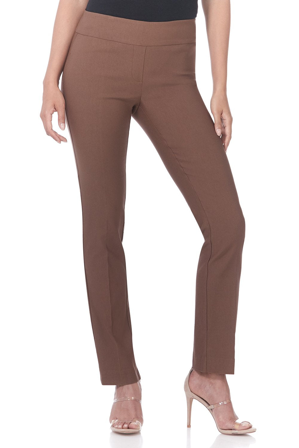 Rekucci Women's Ease Into Comfort Stretchy Straight Leg Office Pant with Tummy Control