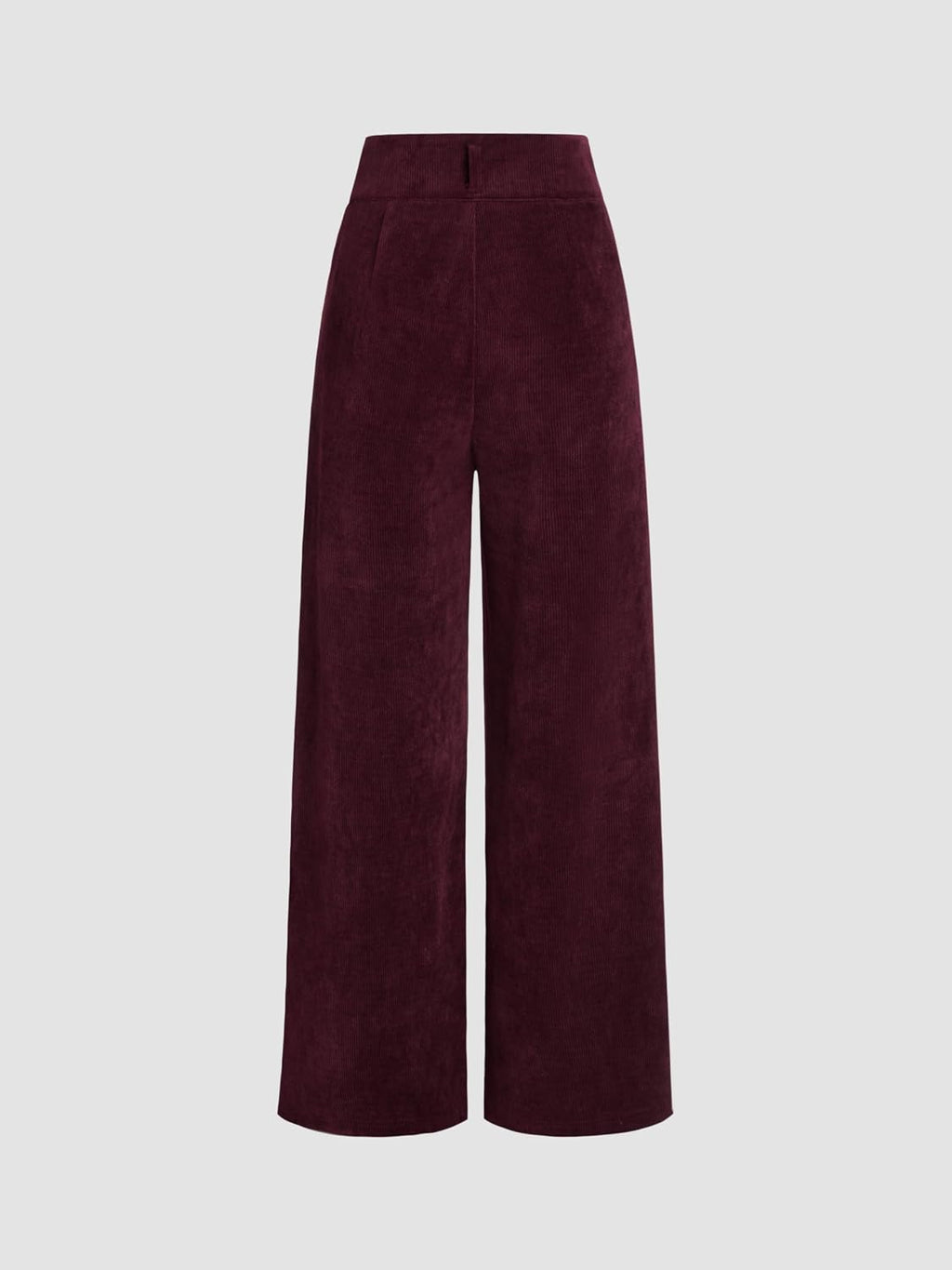 CIDER Corduroy High Waist Solid Pleated Wide Leg Trousers