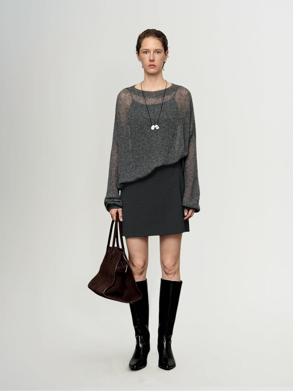 Silk Cashmere Blend Sweater for Women, Lightweight Crewneck Knit Pullover Jumper for Spring Layering