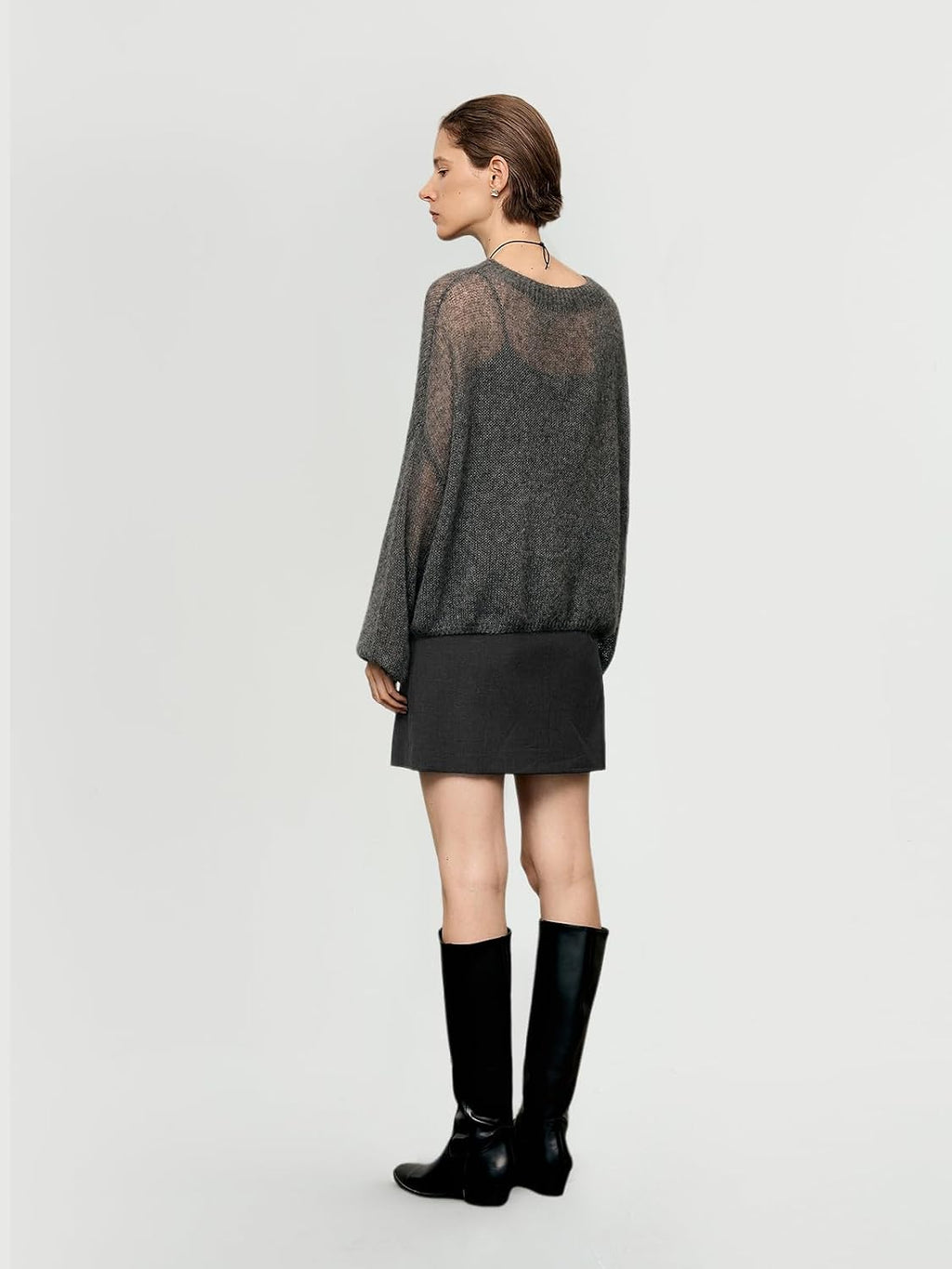 Silk Cashmere Blend Sweater for Women, Lightweight Crewneck Knit Pullover Jumper for Spring Layering