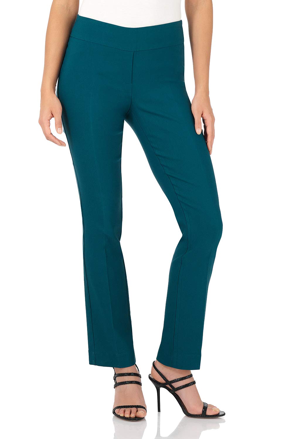 Rekucci Women's Ease Into Comfort Stretchy Straight Leg Office Pant with Tummy Control