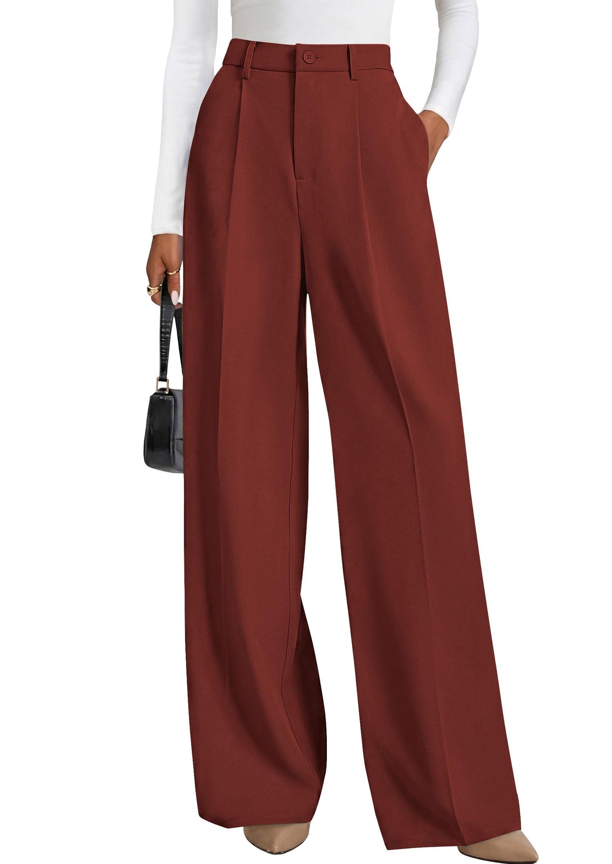 PRETTYGARDEN Women's Flowy Wide Leg Dress Pants