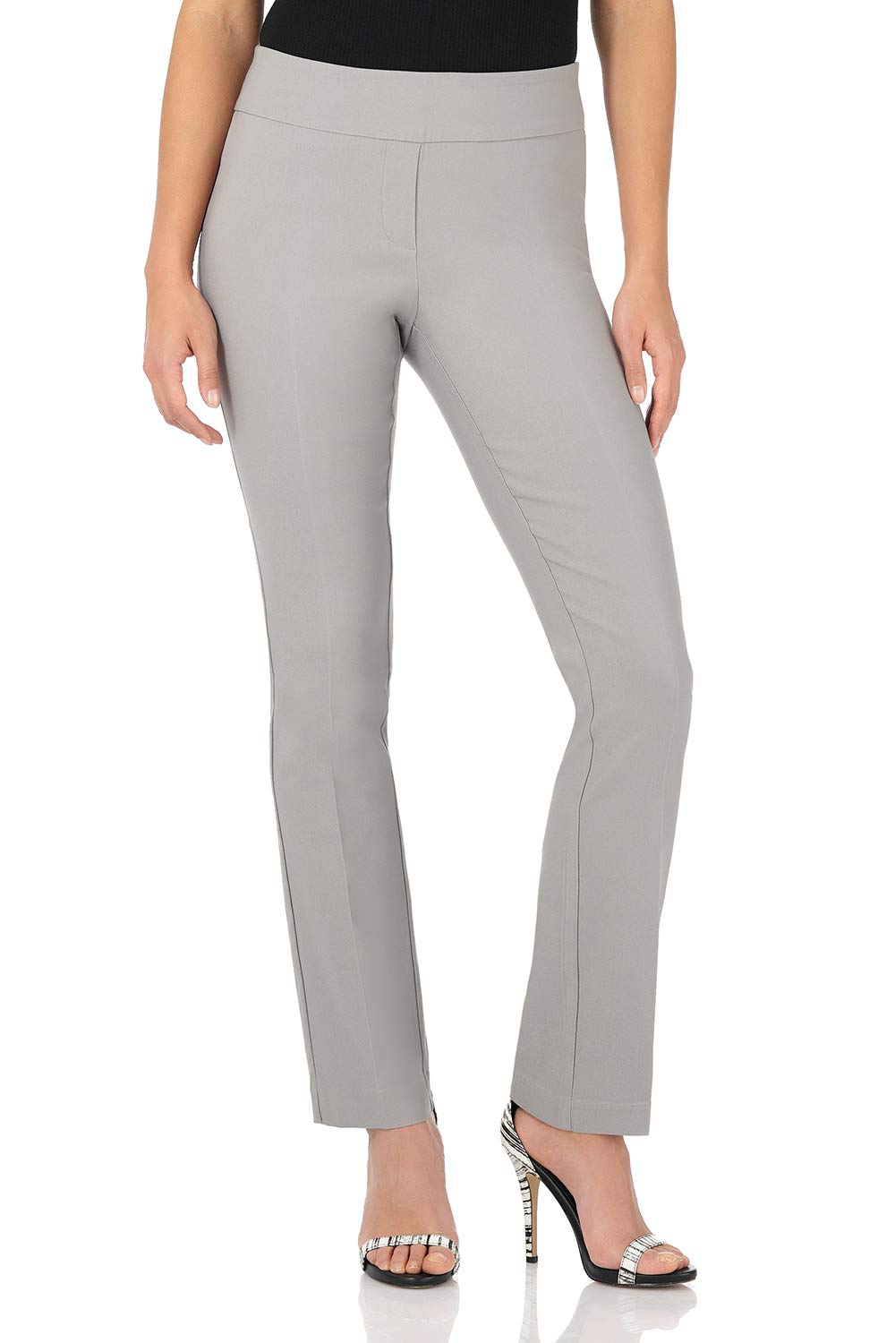 Rekucci Women's Ease Into Comfort Stretchy Straight Leg Office Pant with Tummy Control