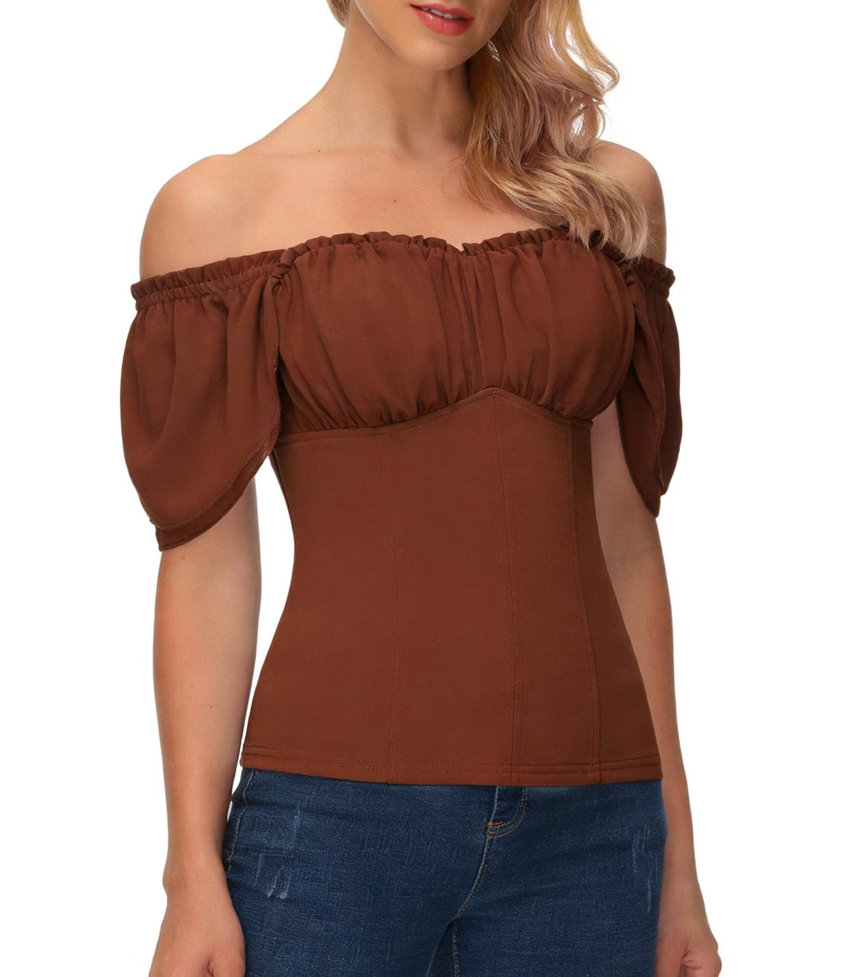 Scarlet Darkness Off the Shoulder Tops for Women Renaissance Pirate Shirt