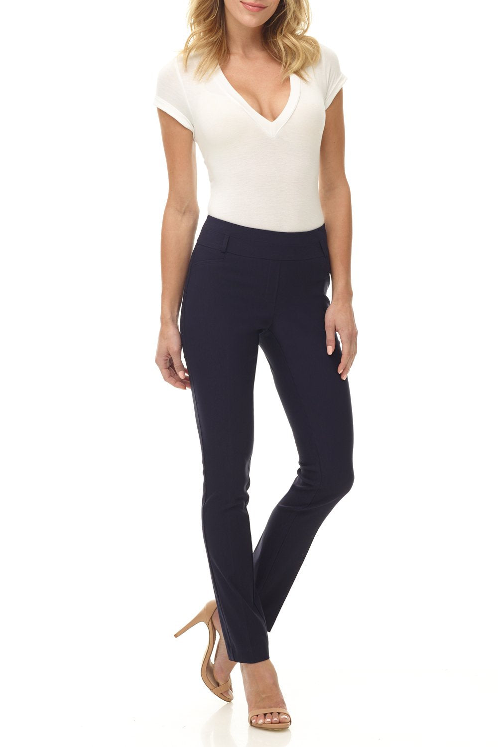 Rekucci Women's Ease into Comfort Stretch Office Casual Slim Pant