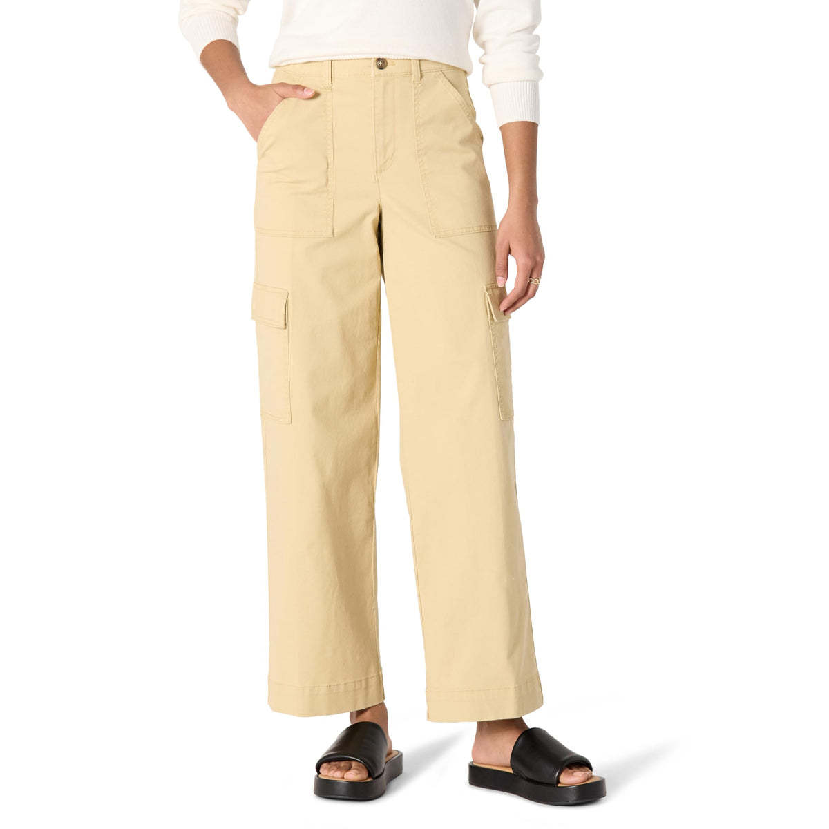 Amazon Essentials Women's High-Rise Relaxed-Fit Stretchy Full-Length Cargo Pants