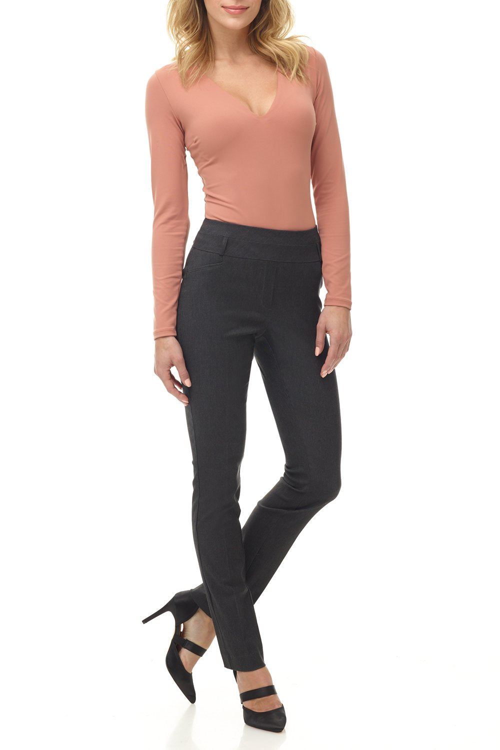 Rekucci Women's Ease into Comfort Stretch Office Casual Slim Pant