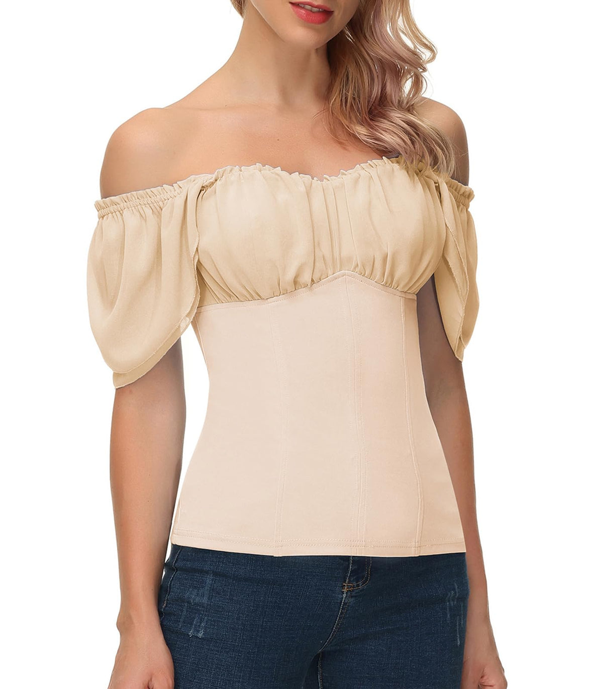 Scarlet Darkness Off the Shoulder Tops for Women Renaissance Pirate Shirt