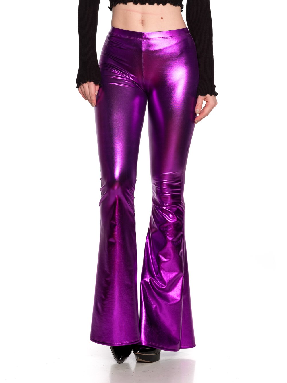 Women's J2 Love Faux Leather Bell Botom Flare Pants