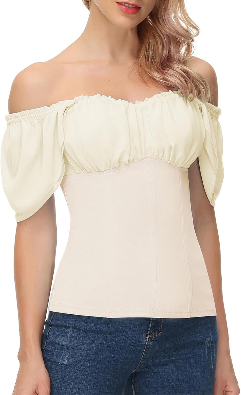 Scarlet Darkness Off the Shoulder Tops for Women Renaissance Pirate Shirt
