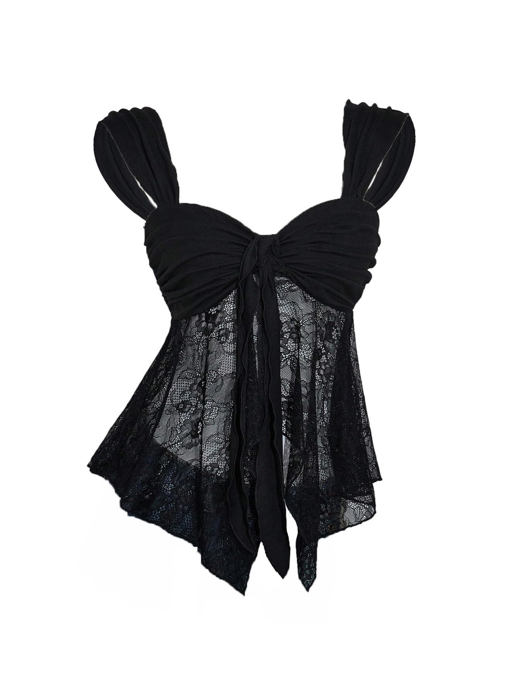 Milumia Women's Flowy Baby Doll Tank Tops Y2k Mesh Going Out Top Festival