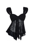 Milumia Women's Flowy Baby Doll Tank Tops Y2k Mesh Going Out Top Festival