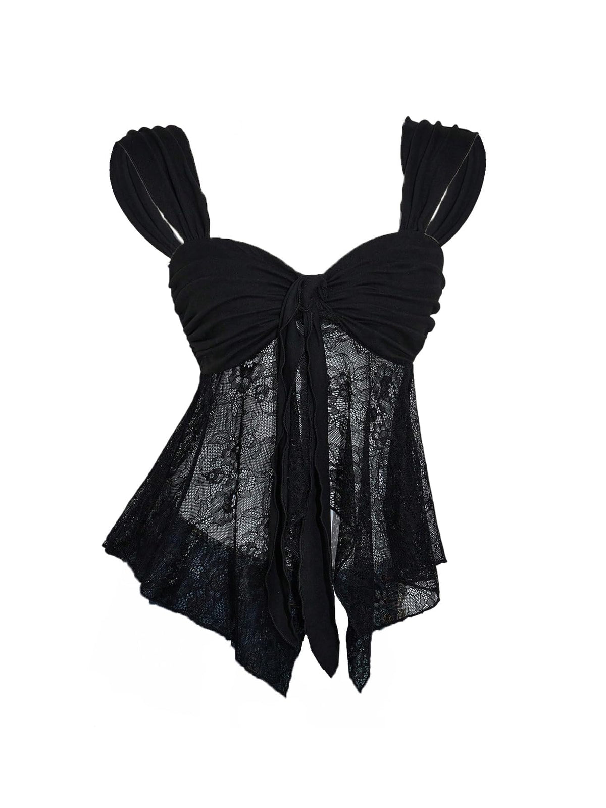 Milumia Women's Flowy Baby Doll Tank Tops Y2k Mesh Going Out Top Festival