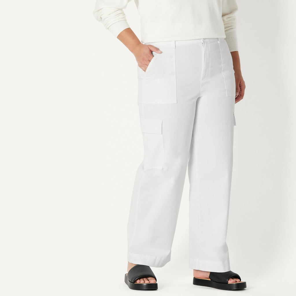 Amazon Essentials Women's High-Rise Relaxed-Fit Stretchy Full-Length Cargo Pants