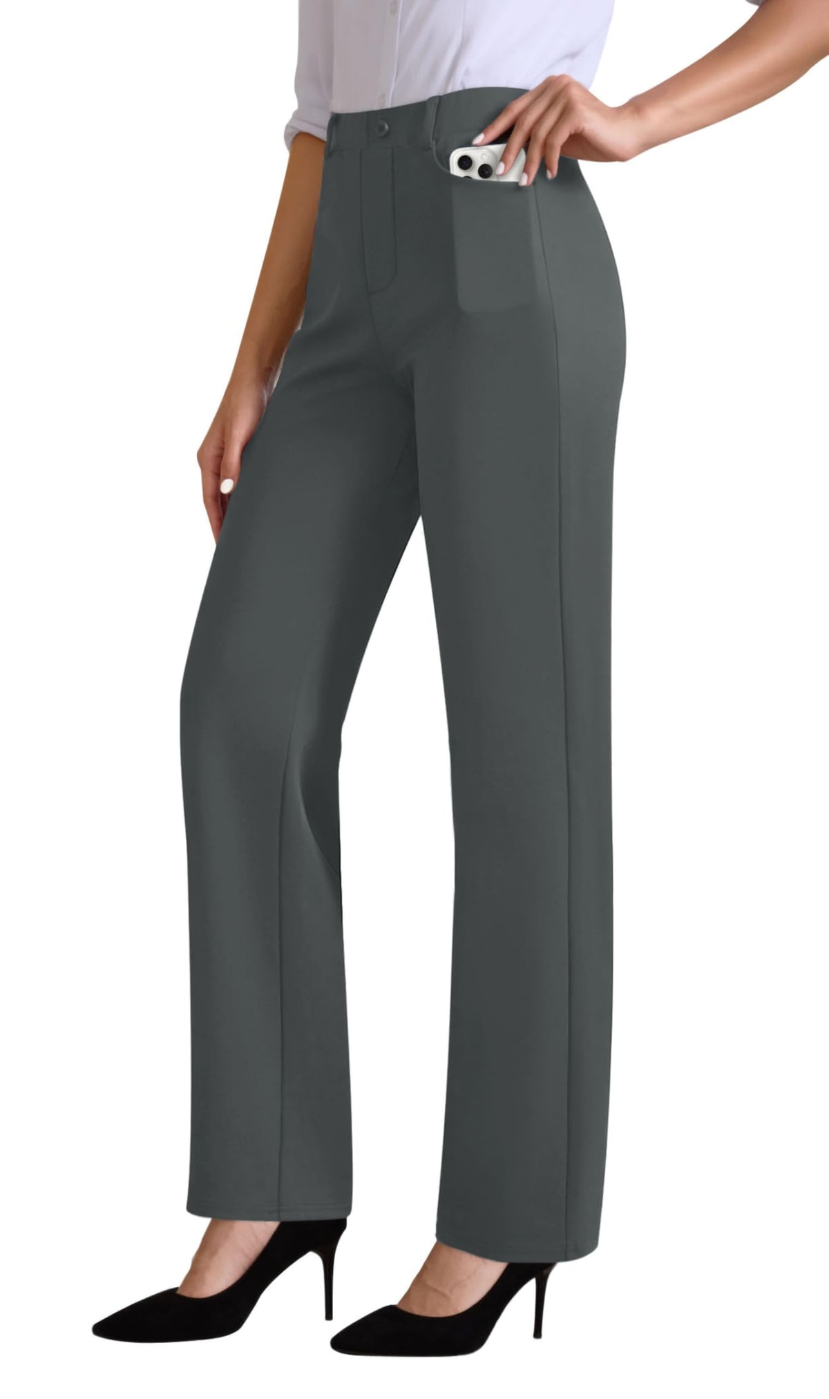 JEKAOYI Womens Dress Pants Stretchy High Waisted Pull On Work Slacks