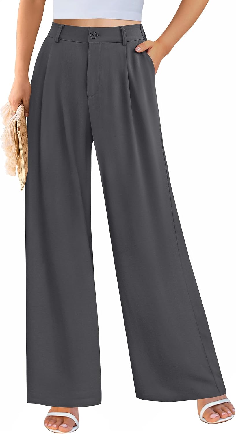 PRETTYGARDEN Women's Flowy Wide Leg Dress Pants