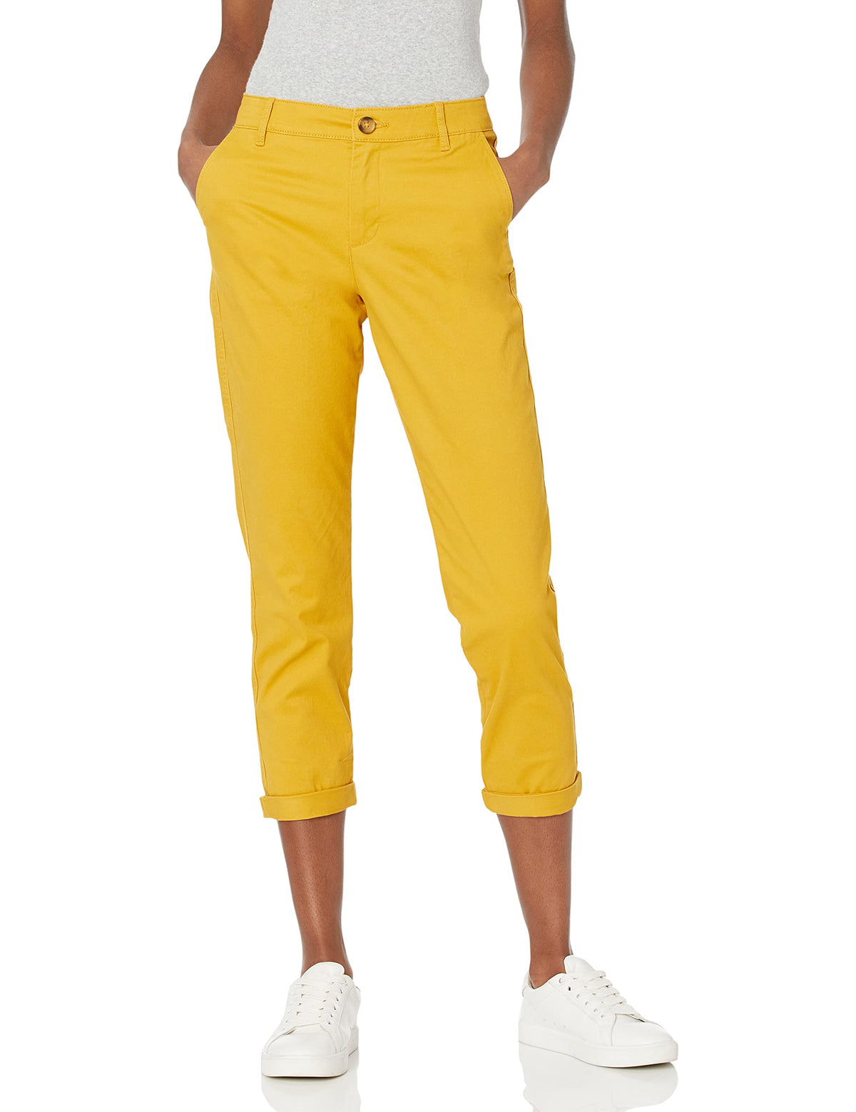 Amazon Essentials Women's Mid-Rise Slim-Fit Stretch Cropped Capri Pants (Available in Plus Size)