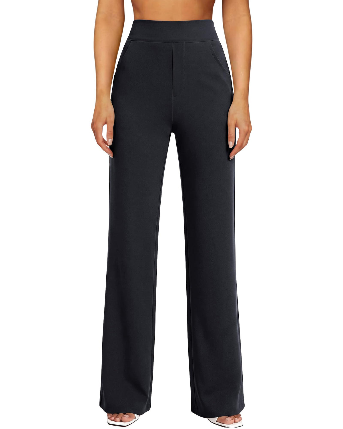 JEKAOYI Womens Straight Leg Dress Work Pants High Waist Stretchy Business Casual Pants Office Trousers Slacks
