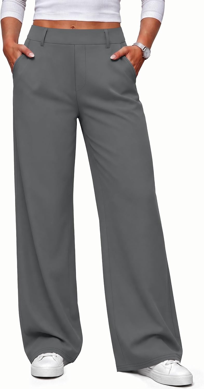 Women Fall Wide Leg Pants Business Casual Outfits Trousers Slacks Trendy