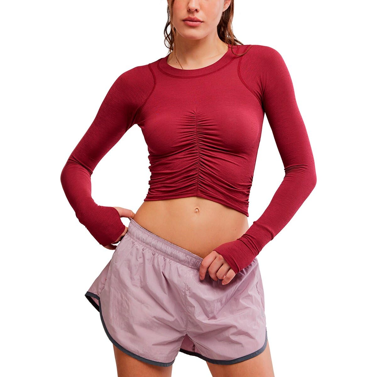 Free People Women's Tempo Ruched Long Sleeve Tee