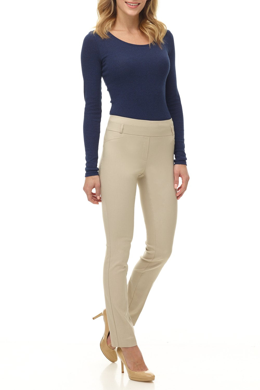 Rekucci Women's Ease into Comfort Stretch Office Casual Slim Pant