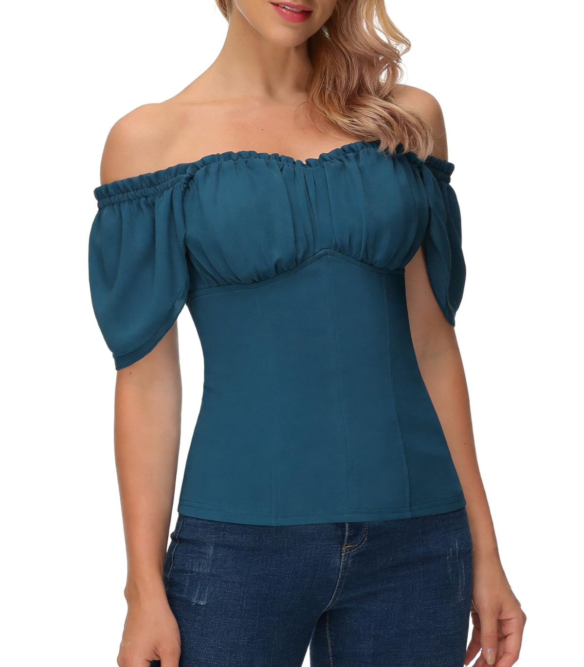 Scarlet Darkness Off the Shoulder Tops for Women Renaissance Pirate Shirt