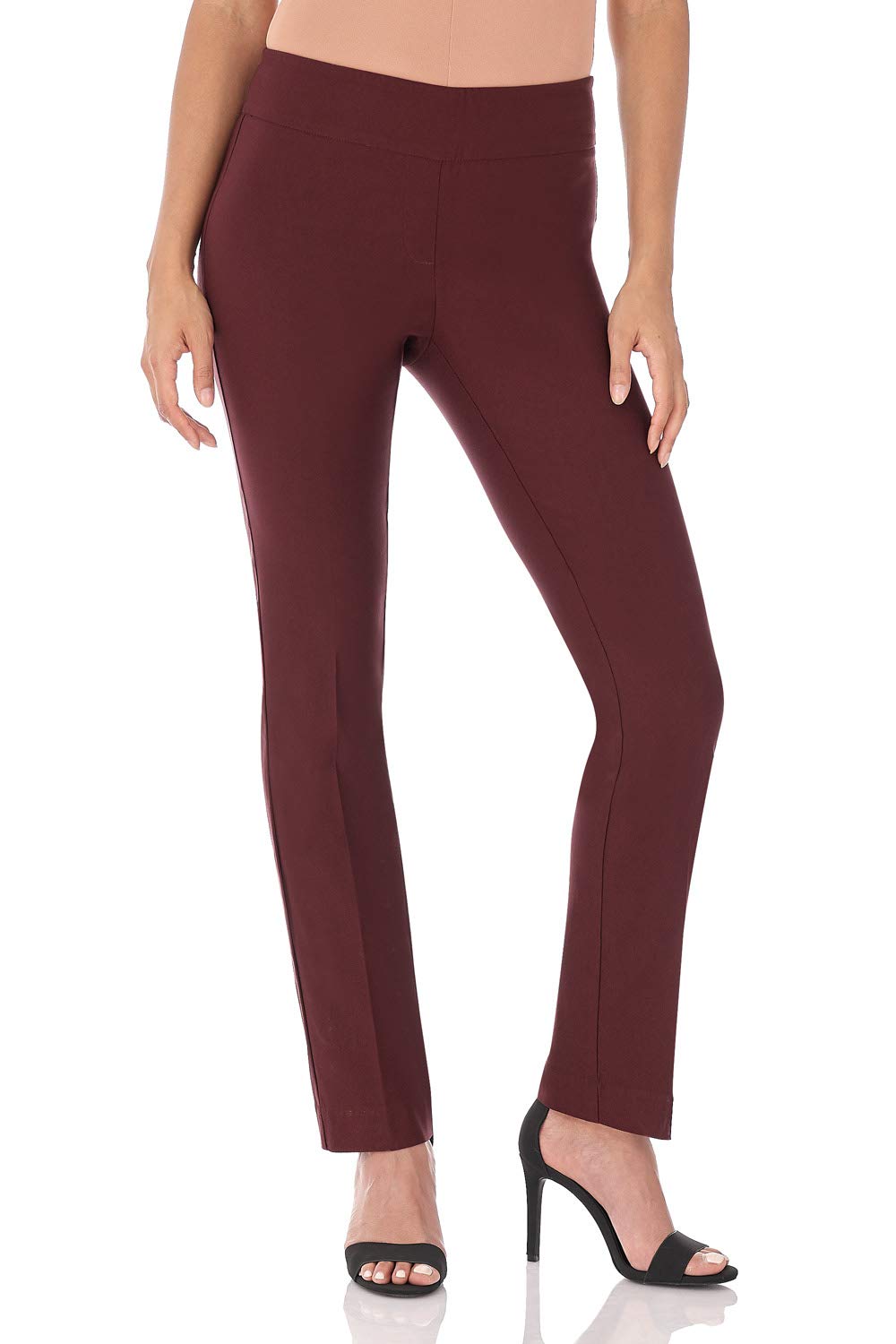 Rekucci Women's Ease Into Comfort Stretchy Straight Leg Office Pant with Tummy Control