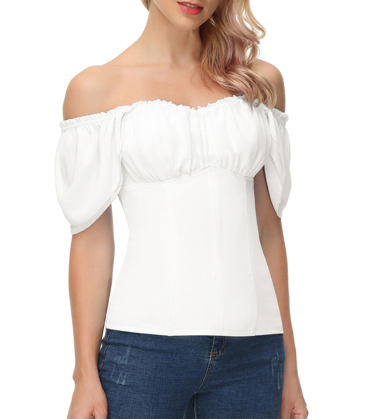 Scarlet Darkness Off the Shoulder Tops for Women Renaissance Pirate Shirt