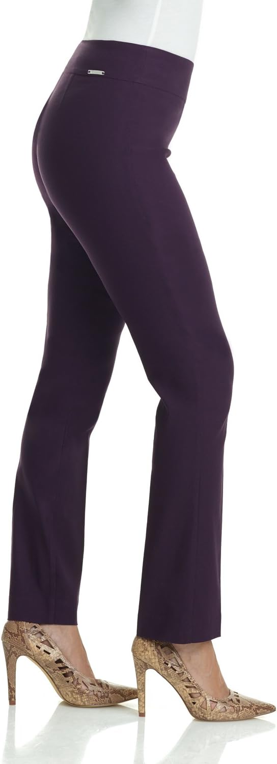 Rekucci Women's Ease Into Comfort Stretchy Straight Leg Office Pant with Tummy Control