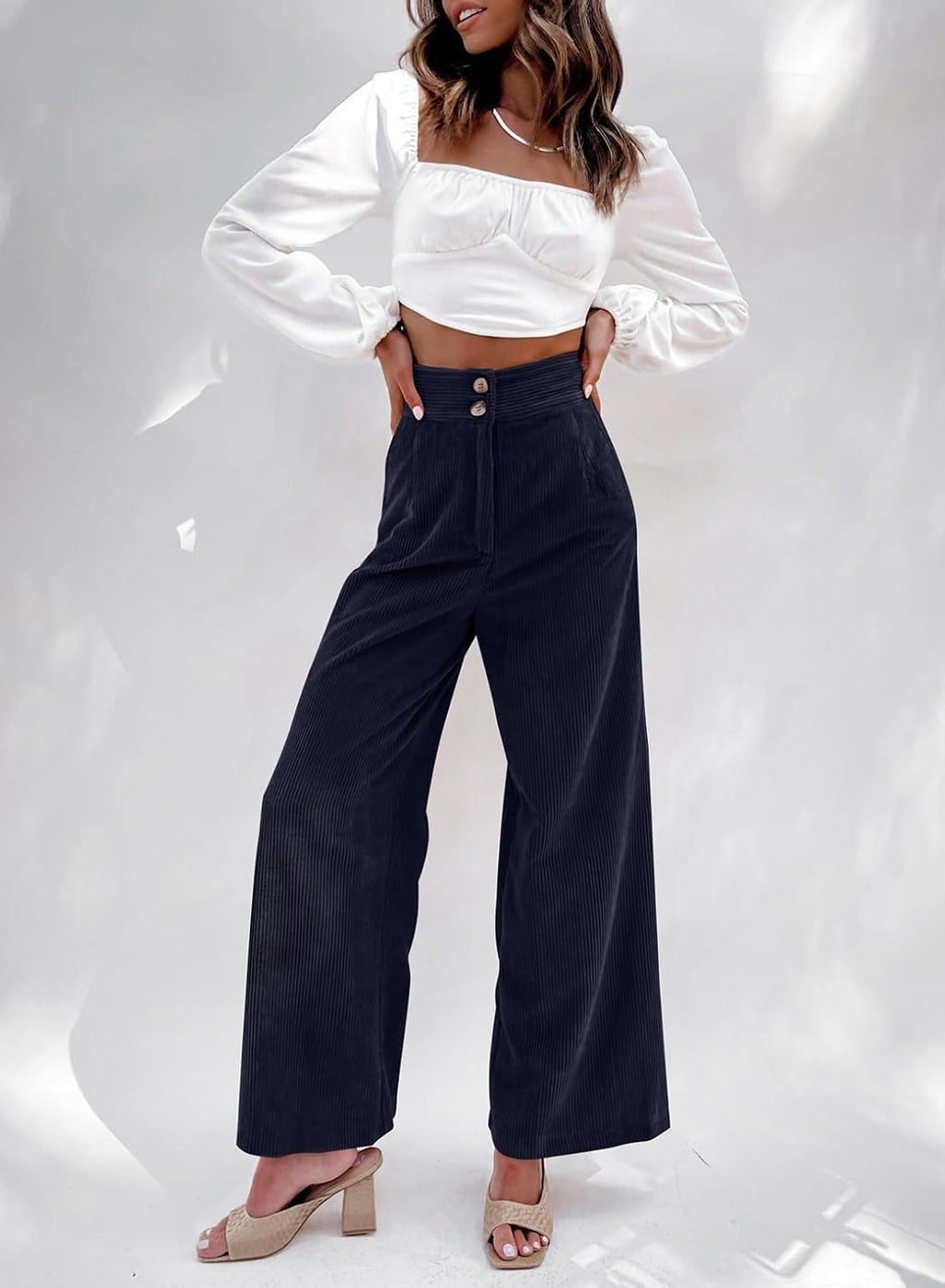 Sidefeel Corduroy Pants Women with Pockets 2026 Fall Clothes