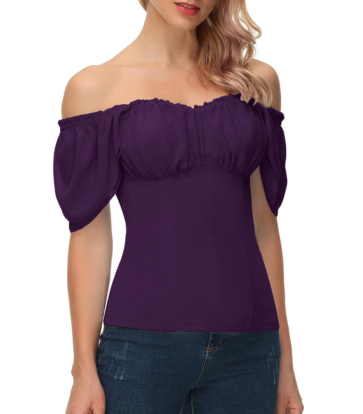 Scarlet Darkness Off the Shoulder Tops for Women Renaissance Pirate Shirt