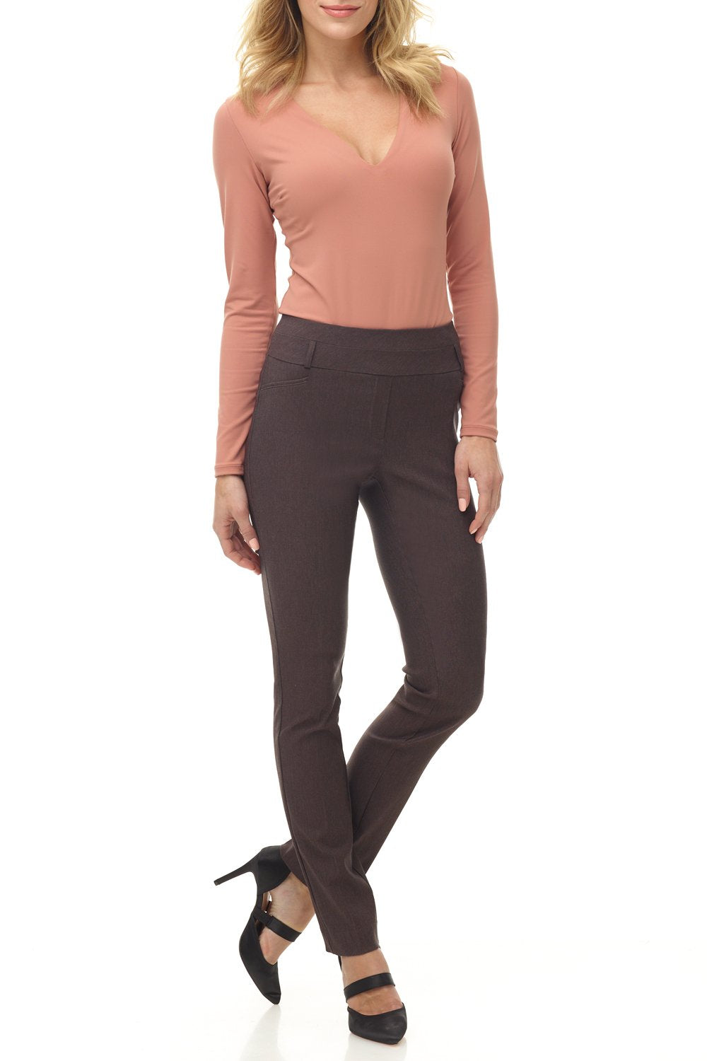 Rekucci Women's Ease into Comfort Stretch Office Casual Slim Pant